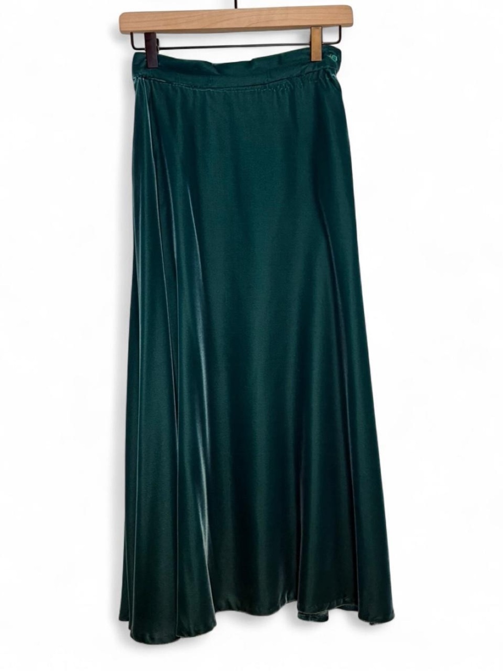 Vintage Henry Grethel Emerald/Teal Green/Blue Velvet Maxi Swing Skirt